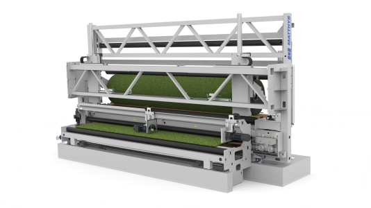 Semi-automatic winder for artificial grass by Matthys Group